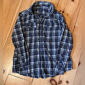 Faded Glory Navy and White Plaid Men's Shirt